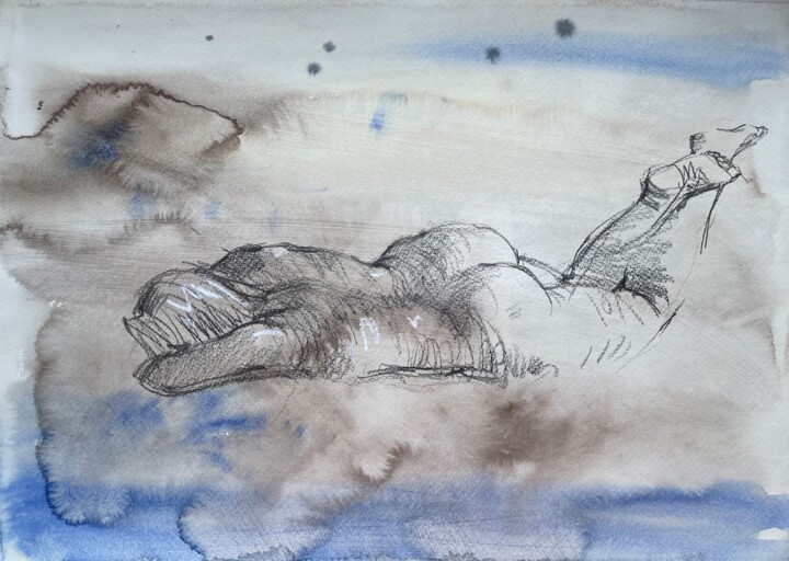 Nude Erotic Art Drawing 2021/508 图画, 11.8x16.5 in