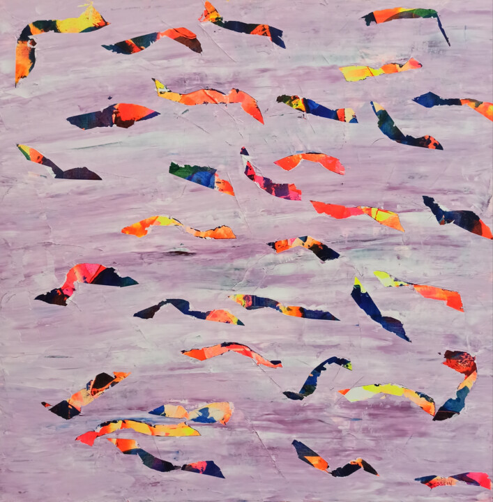 Banc de Poissons 绘画, 39.4x39.4 in