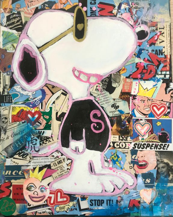Joe Cool 拼贴, 11.8x9.5 in