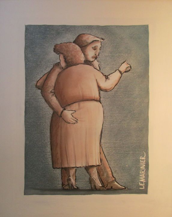 Dessin intitulée "Noces d'émeraude" par Philippe Lemarinier, Œuvre d'art originale, Pastel