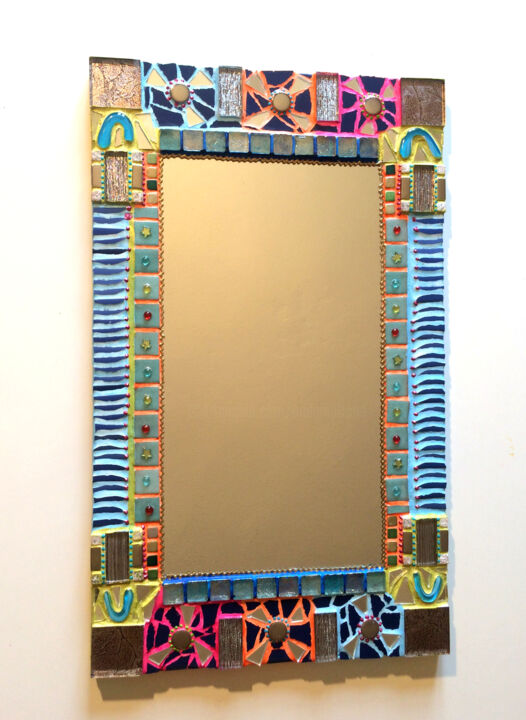 miroir mosaïque couleurs " Mariette" 35 x 58 cm idée cadeau 设计, 22.8x13.8 in