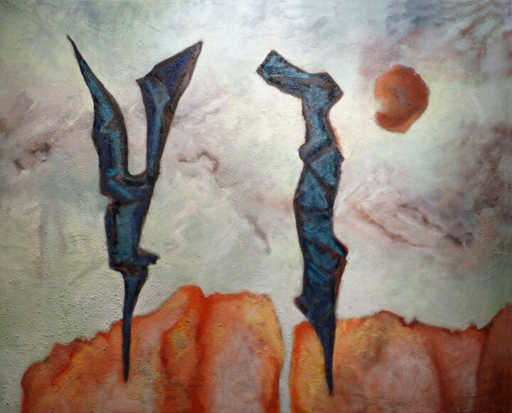 crossing the Galien; (guardians) 绘画, 48x59.8 in
