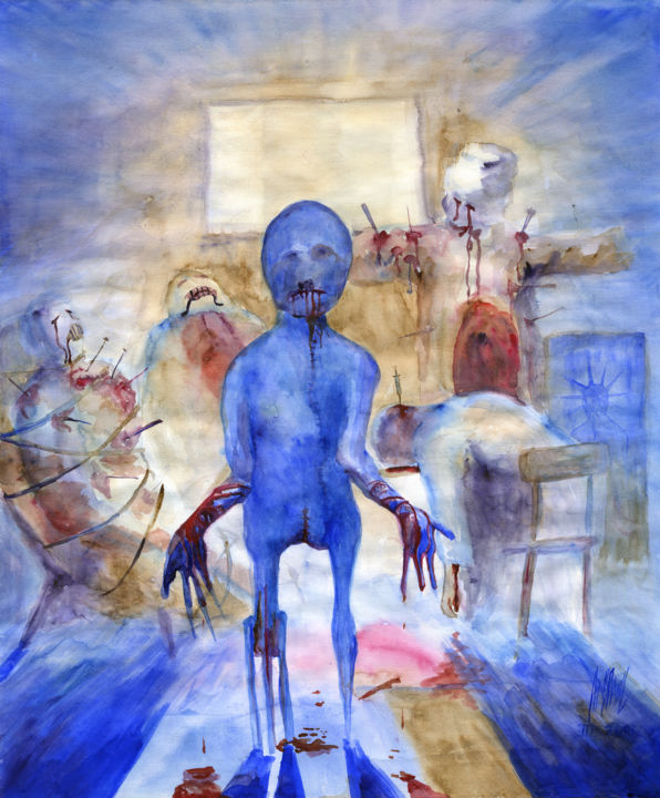 Morning in a psychiatric hospital 绘画, 23.6x19.7 in