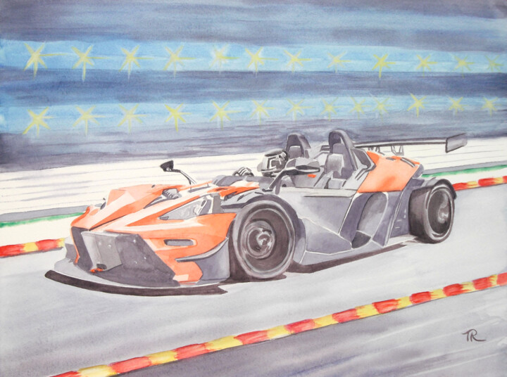 Aquarelle originale et unique, intitulée: KTM-XBow 绘画, 12.2x16.1 in