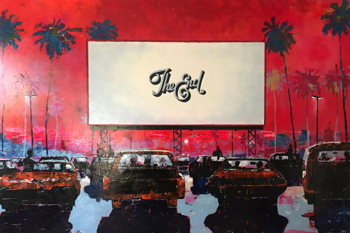 Pittura intitolato "drive in" da Philip Michael Martin, Opera d'arte originale, Acrilico