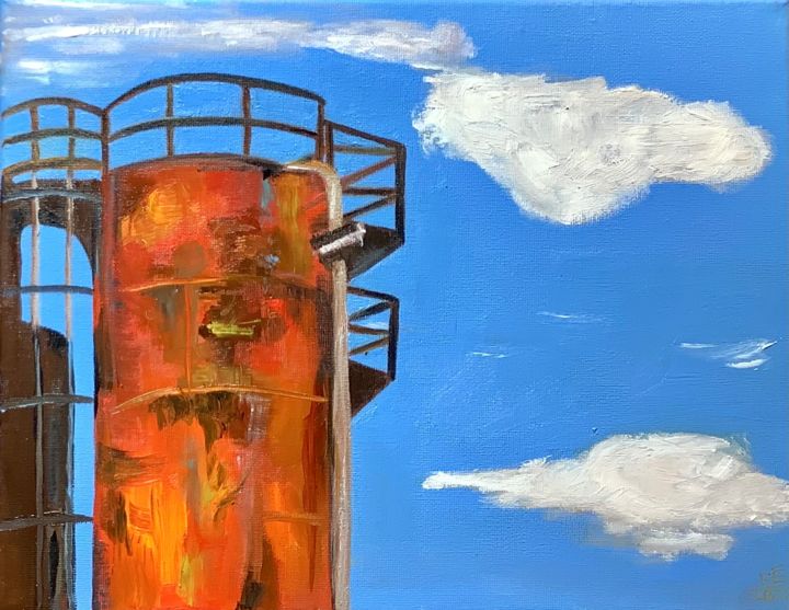 Silo rouge 绘画, 10.6x13.8 in