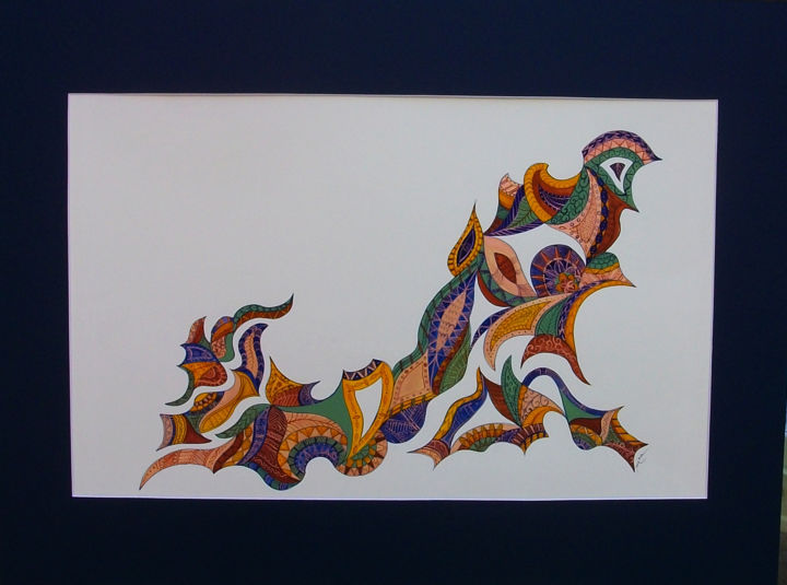 Painting titled "Lit d'apparat" by Elisabeth Bouchard (Mira), Original Artwork, Watercolor