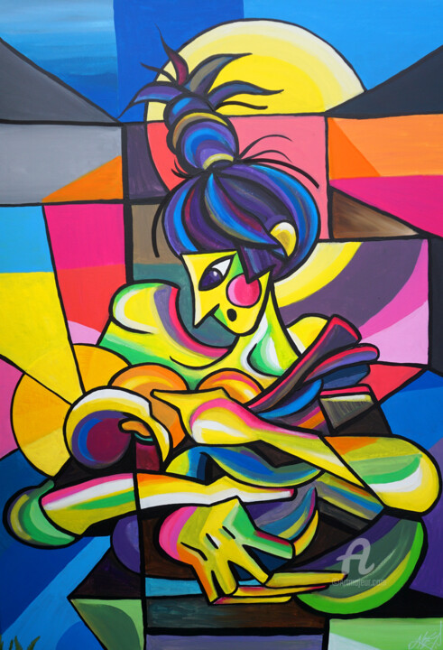 Peinture intitulée "Motherhood" par Art De Noé, Œuvre d'art originale, Acrylique