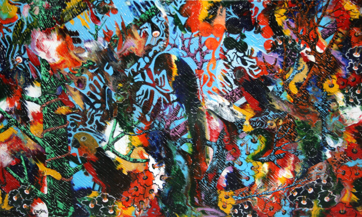 Blue moon - SOLD by Richelieu Art Gallery 绘画, 36x60 in