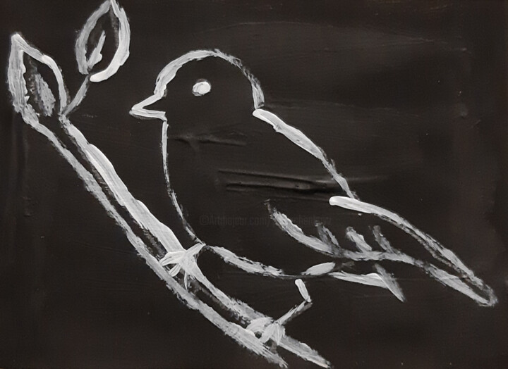 ACEO original Birds 3 pieces 绘画, 2.5x3.5 in