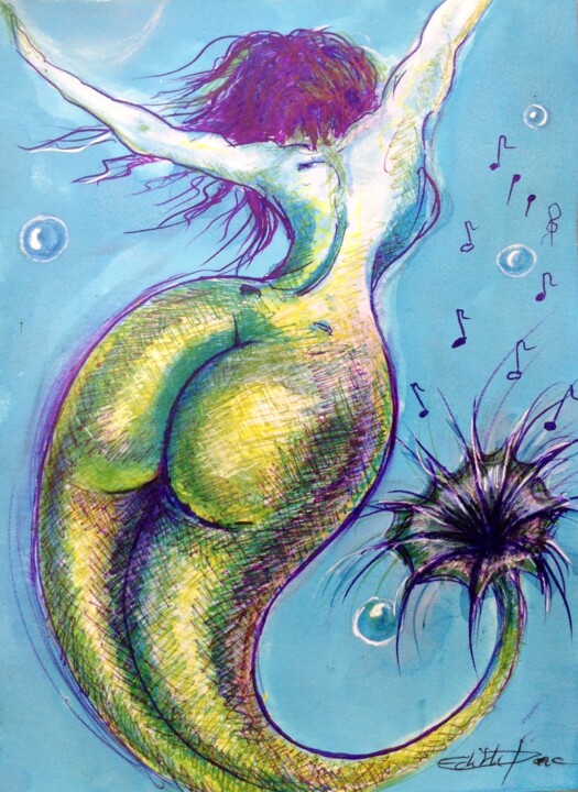 Danseuse aquatique 图画, 7.1x5.1 in