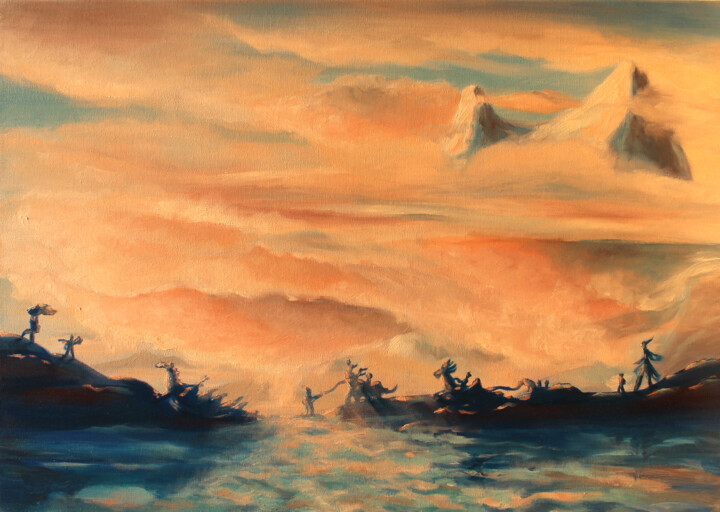 Caravan 绘画, 19.7x27.6 in