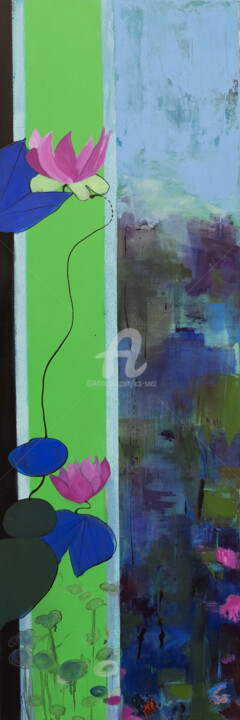 Painting titled "Faux semblant numér…" by Ica Saez, Original Artwork, Acrylic