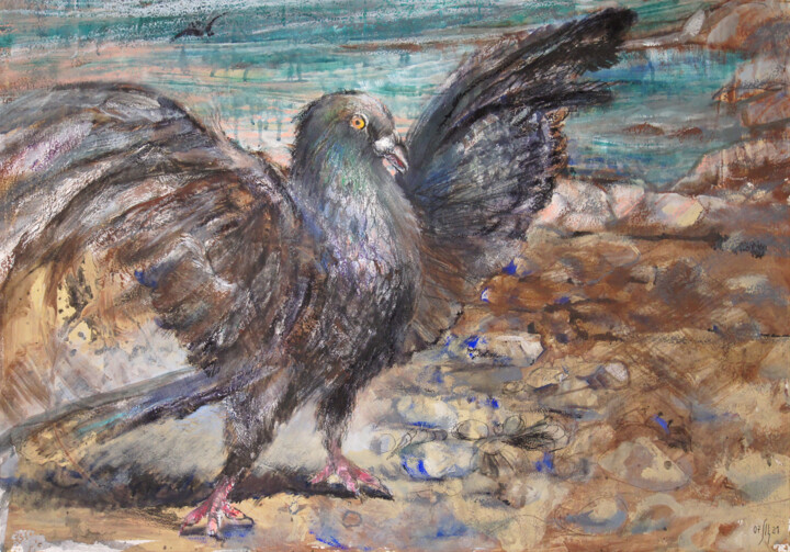 BUT I CAN FLY! - original genre artwork 绘画, 18.5x26.8 in