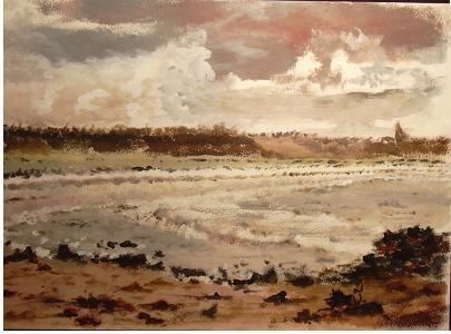 Peinture intitulée "Anse de l'Horn en B…" par Nathalie Torrents, Œuvre d'art originale