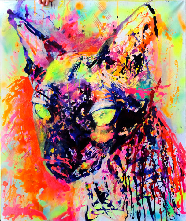 제목이 "Sphynx cat"인 미술작품 Petr Ldin로, 원작, 아크릴