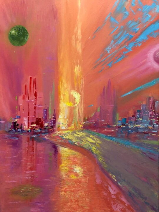 Birth of planets 绘画, 27.6x19.7 in