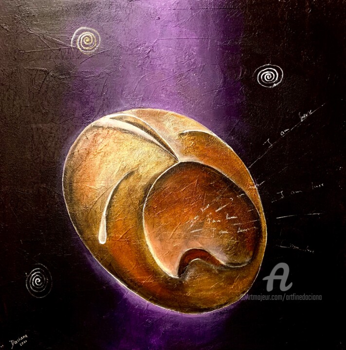 Malerei mit dem Titel "I am here" von Daciana, Original-Kunstwerk, Acryl Auf Keilrahmen aus Holz montiert