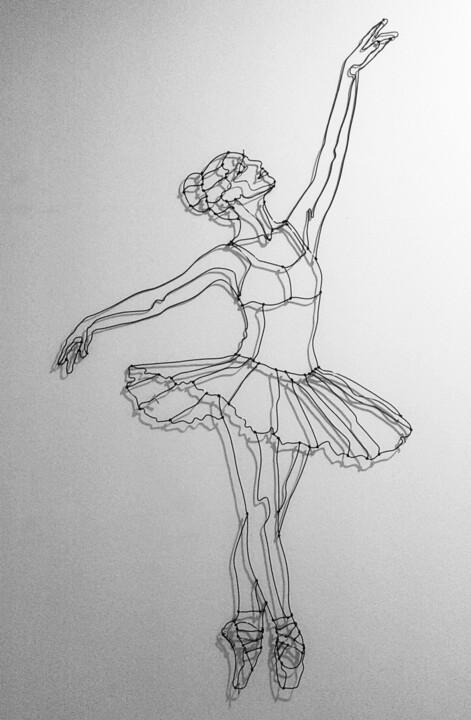 Sculpture danseuse de ballet en fil de fer 85 cm 雕塑
