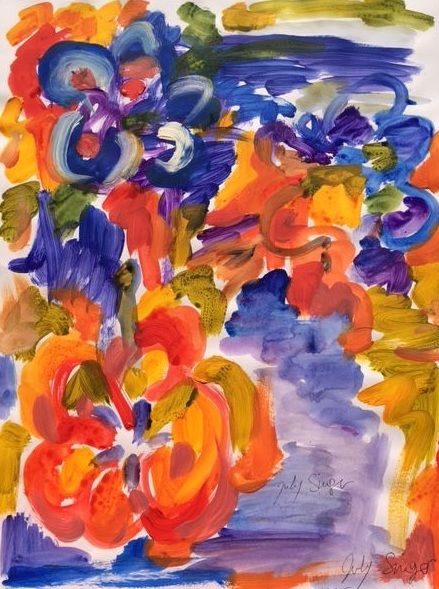 Painting titled ""La Poésie de la Pe…" by July Singer, Original Artwork, Acrylic