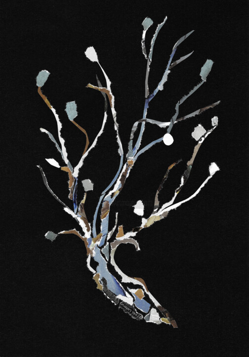 Blue tree Collages, 11.7x8.3 in