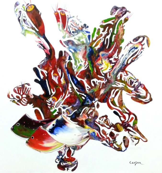 Corail tropical - Collection Mme Sylvie Picard 绘画, 36x36 in