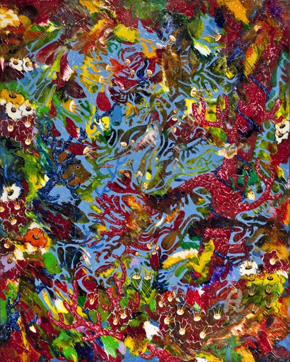 La mer est un jardin - SOLD by Michel Art Gallery, USA 绘画, 60x48 in