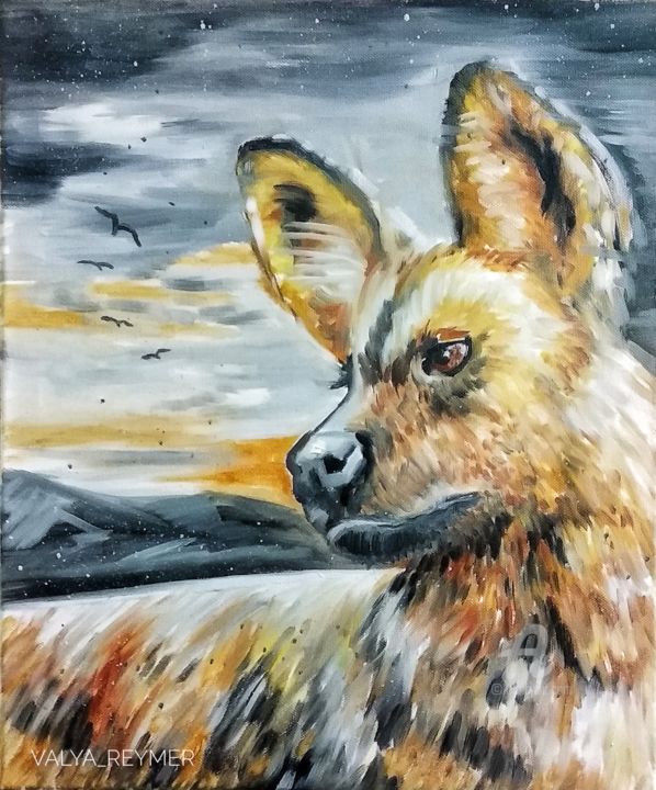 Friend from Africa 绘画, 18.1x14.6 in