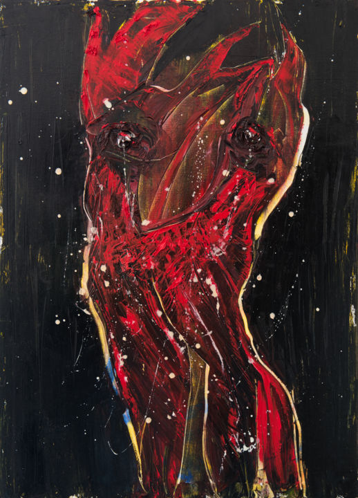 Red Shadow V: Gord 绘画, 35.4x25.6 in