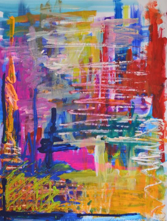 Painting titled ""L’Interrogation »" by July Singer, Original Artwork, Acrylic