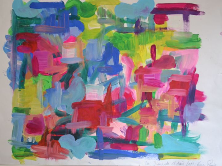 Painting titled ""L'Interrogation » 1" by July Singer, Original Artwork, Acrylic
