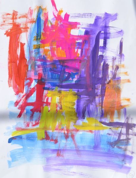 Painting titled ""L’interrogation 3»" by July Singer, Original Artwork, Acrylic