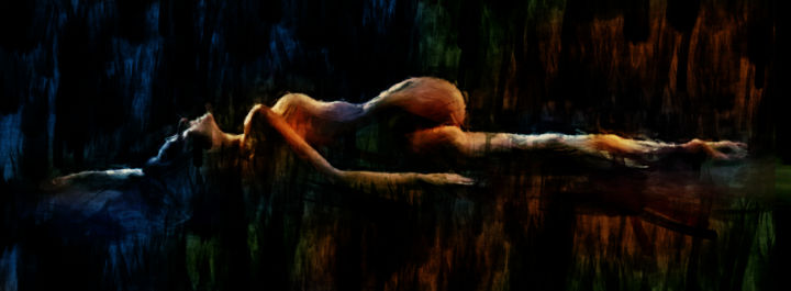 「on the floor (nude…」というタイトルの絵画 Soontou Baarnによって, オリジナルのアートワーク, デジタル絵画