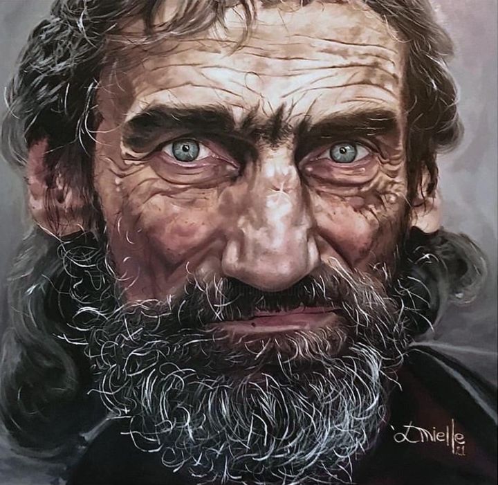 Retrato pintura a óleo sobre tela. 绘画, 35.4x35.4 in