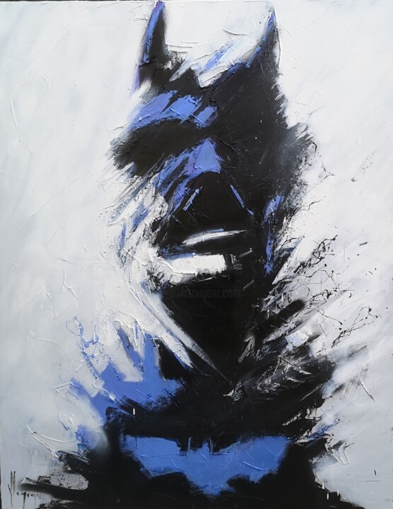 batman bleu 绘画, 36.2x28.7 in