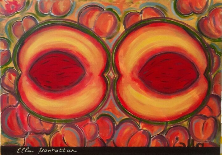 Peach Painting, 19.7x27.6 in