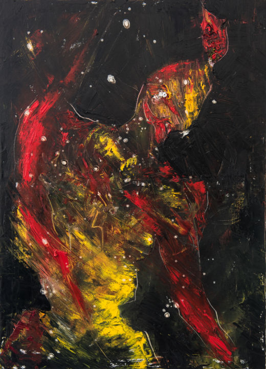 Red Shadow VI: Mirror 绘画, 35.4x25.6 in