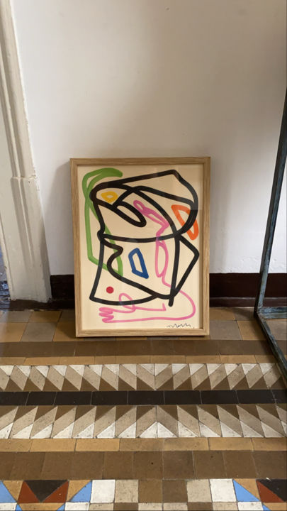 「"9am"」というタイトルの絵画 Coderchによって, オリジナルのアートワーク, マーカー