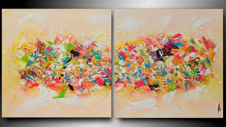 Peinture intitulée "CLIN D'OEIL" par Sandrine Hartmann, Œuvre d'art originale, Acrylique Monté sur Châssis en bois