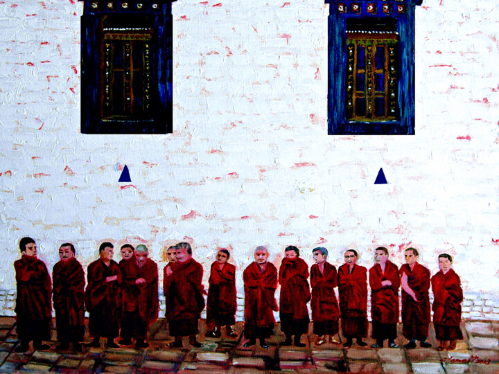 S-12 Tibet Monks 绘画, 20x24 in