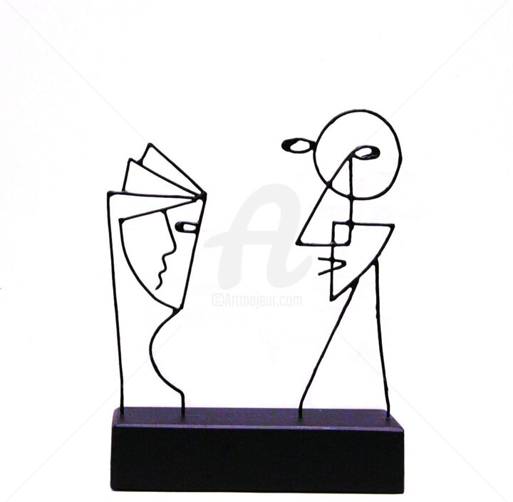 Discussion avec son livre 雕塑, 7.5x7.1 in
