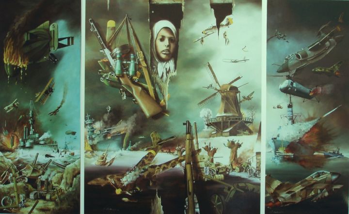 Ζωγραφική με τίτλο "Triompf of de dead." από Peter Meuleners, Αυθεντικά έργα τέχνης, Λάδι