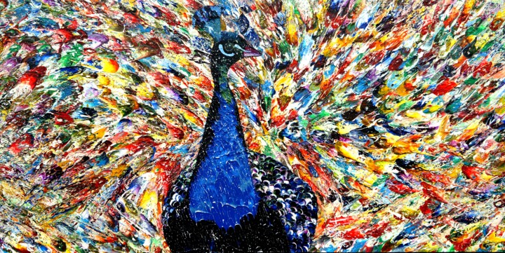 Le Paon Royal - Collection Elmag Invertissement 绘画, 48x96 in