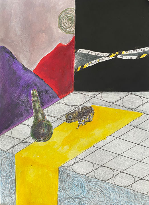 Drawing titled "tohl \ inside rooms…" by Leni Smoragdova, Original Artwork, Acrylic