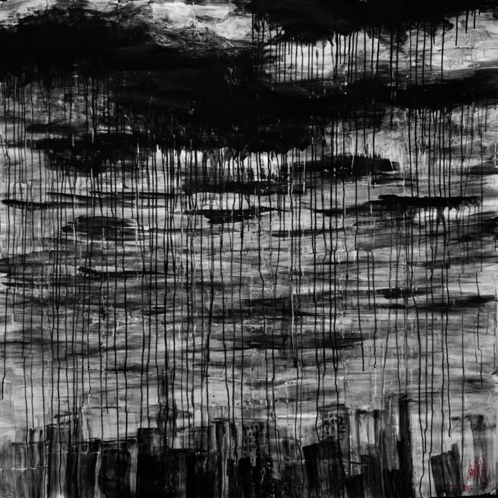 Malarstwo zatytułowany „Endless endless rain” autorstwa Павел Ляхов, Oryginalna praca, Akryl
