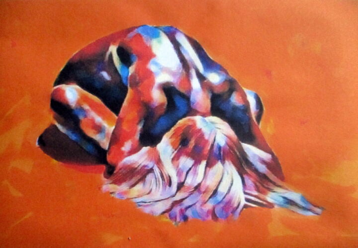 "All The World Drops Dead" 绘画, 18.1x26.8 in