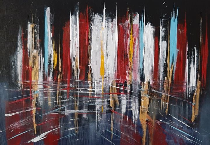 Peinture intitulée "Le 5ième élément" par Patrice Poidevin, Œuvre d'art originale, Acrylique