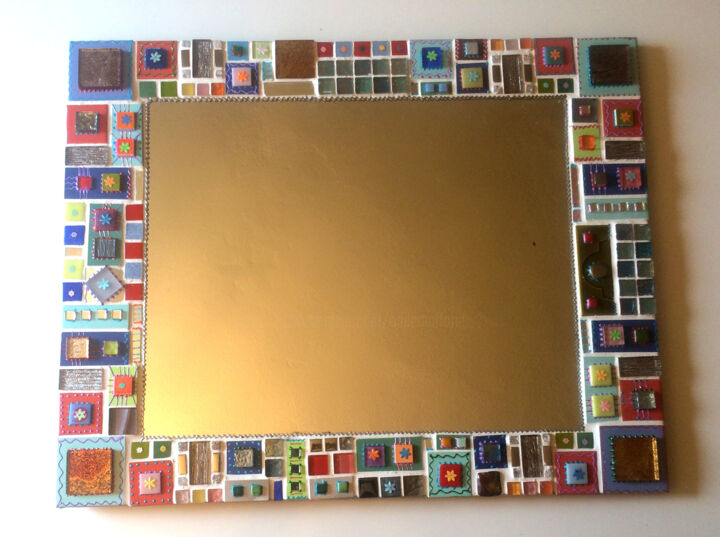 miroir mosaïque "Patchs fleurs " 设计, 26.8x21.3 in