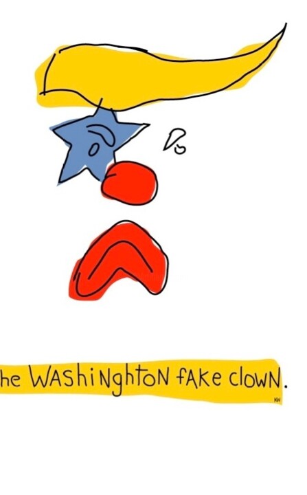 Washington fake clown 印花与版画, 20.5x15.8 in