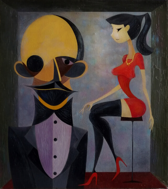Джентельмен шоу 绘画, 19.7x17.7 in